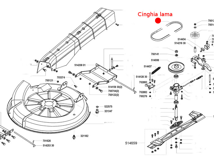 Cinghia lama trattorino AL-KO T 75/85